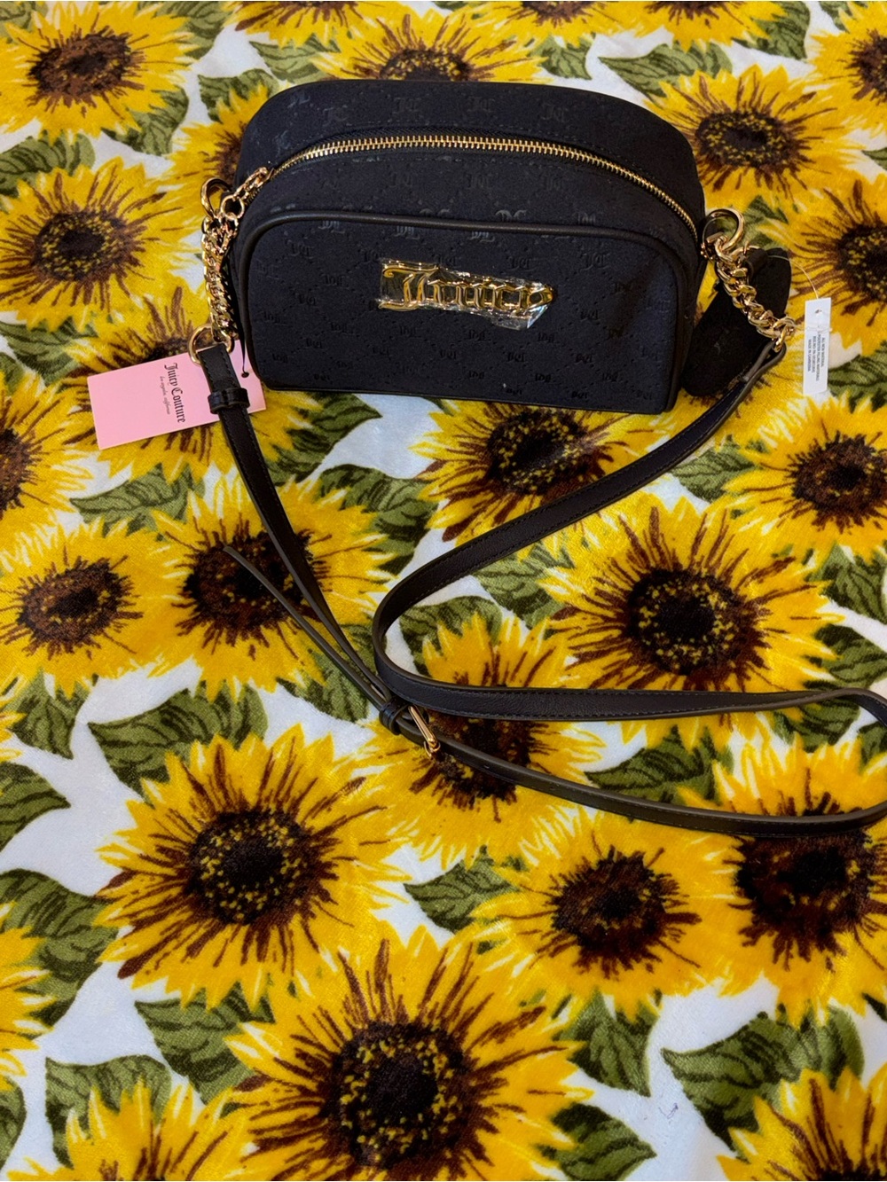 Juicy Couture Black Gold-Accent Crossbody Camera Bag